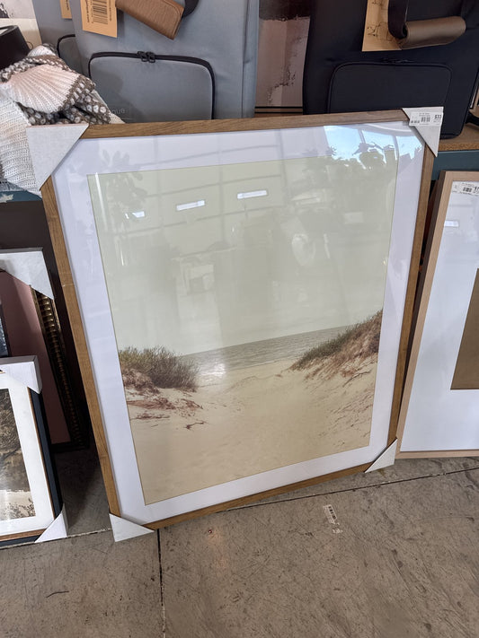 30" x 36" Sandy Shoreline Framed Framed Wall Poster Prints - Threshold designed with Studio McGee