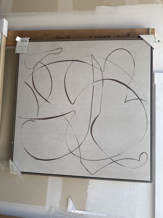 30"x30" Line Abstract Framed Canvas Wall Art - Threshold designed with Studio McGee