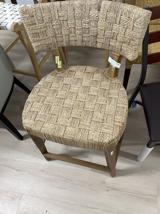 bali & pari Sabit Seagrass and Mahogany Wood Counter Stool Natural/Natural Brown