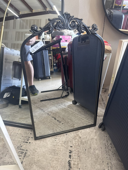 19" x 30.7" Arendahl Traditional Arch Decorative Wall Mirror Black - Kate & Laurel All Things Decor: Elegant Metal Frame
