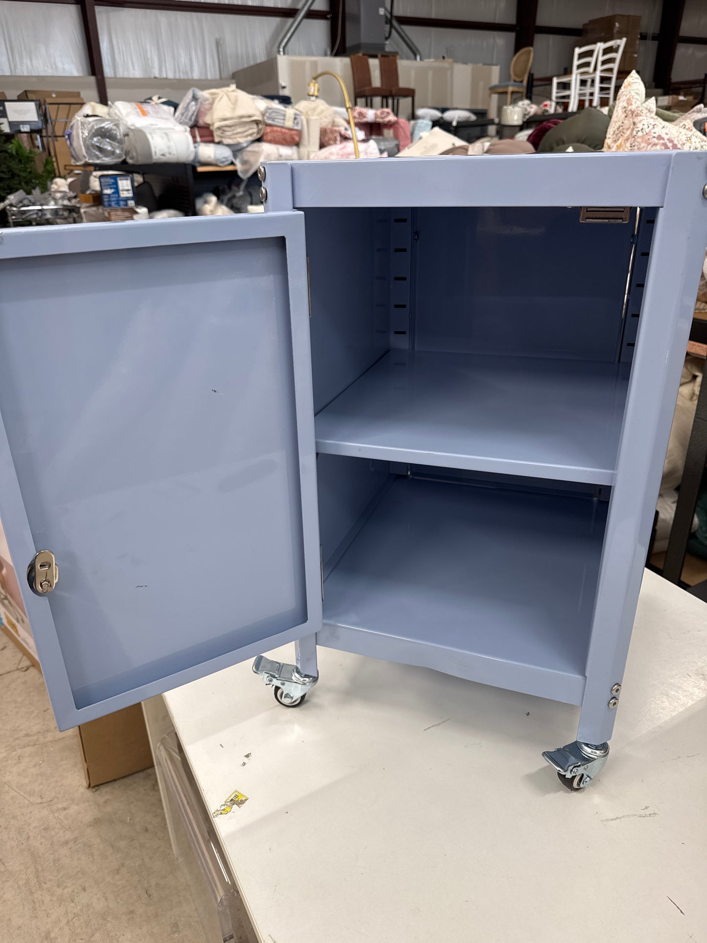 Metal Rolling Dorm Locker Cabinet Blue - Room Essentials Fully Assembled