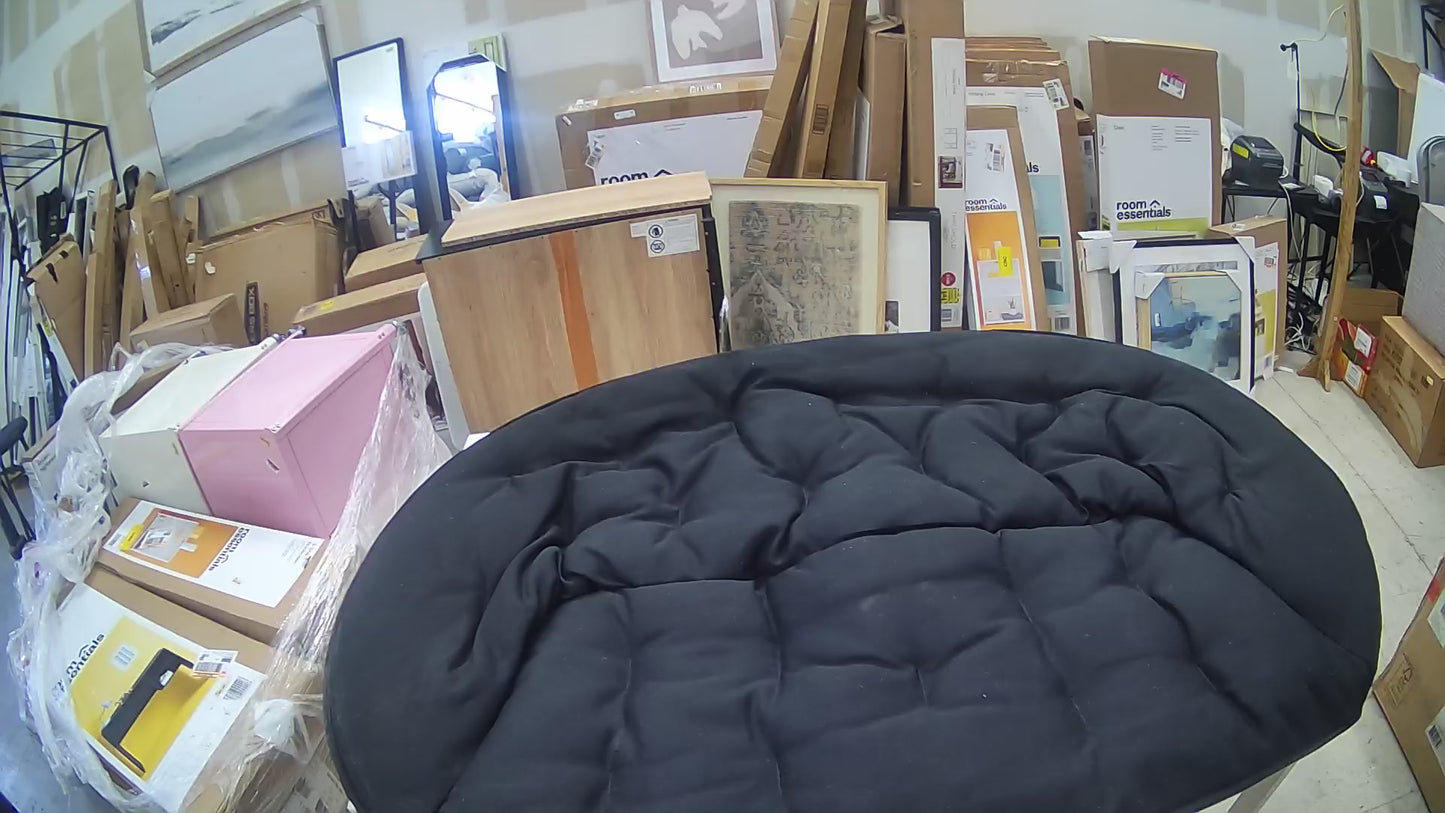 Double Dish Dorm Loveseat Sofa Chair Black - Room Essentials