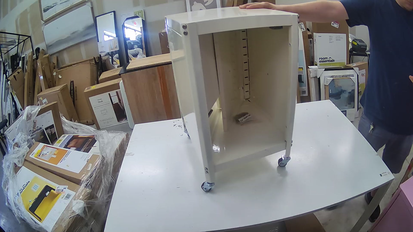 Metal Rolling Dorm Locker Storage Cabinet with Lock Chalk White - Room Essentials