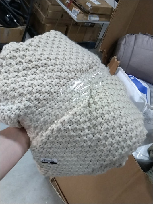 Oversized Recycled Knit Throw Blanket Off-White - Threshold: Midweight, Machine Washable, 50x70"