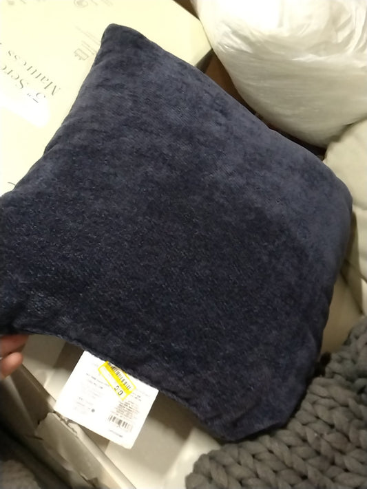 2pk Chenille Square Throw Pillows Navy - Threshold: Indoor Polyester Knife Edge, Traditional Decor Style