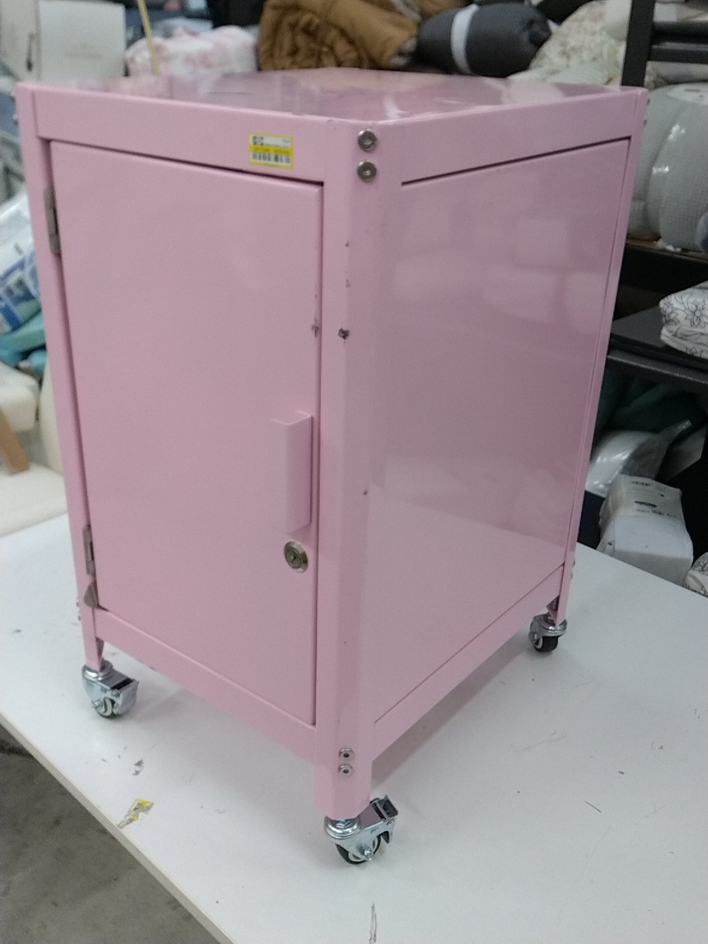 Metal Rolling Dorm Locker Cabinet Pink - Room Essentials Fully Assembled