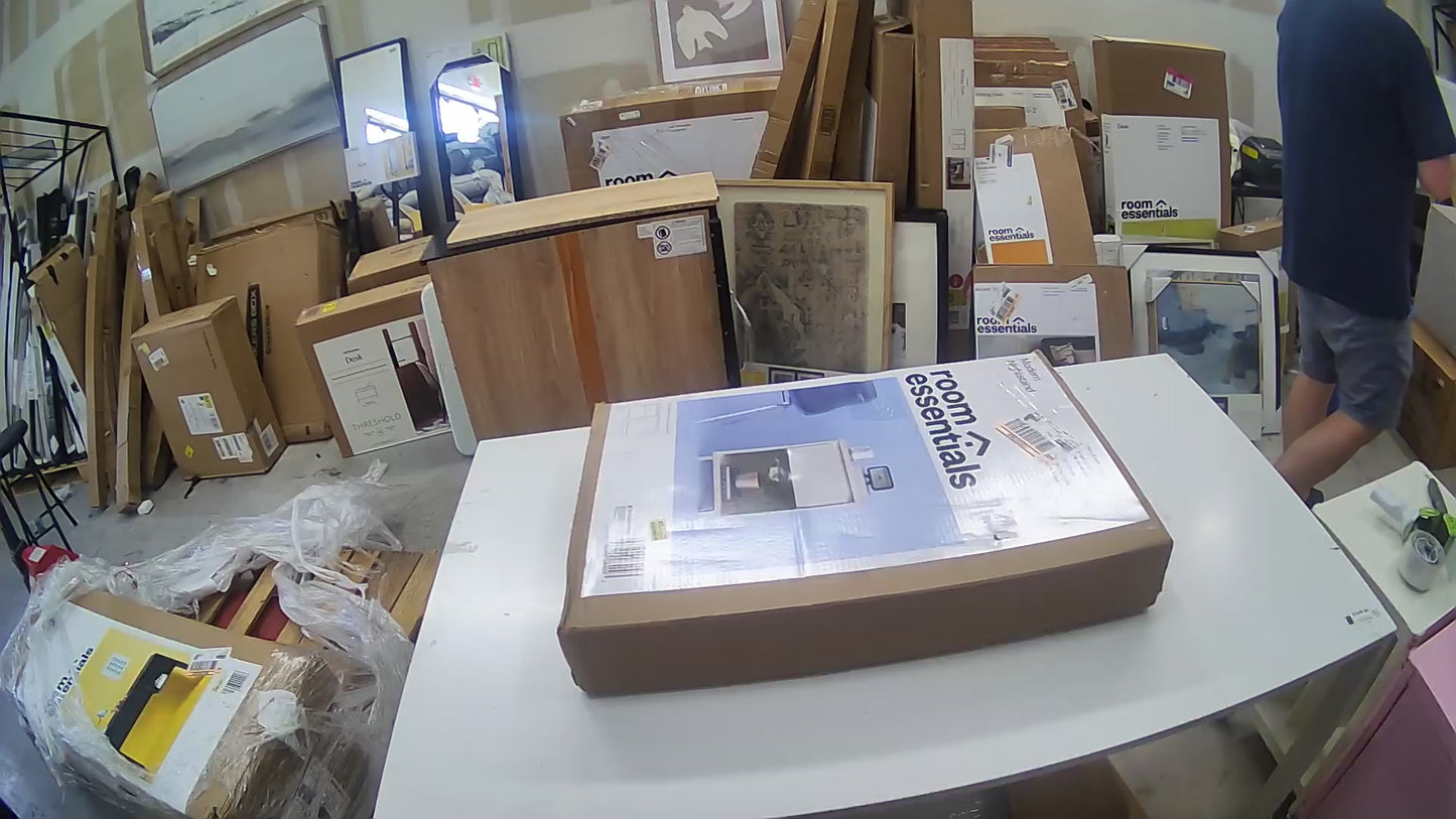 Modern Nightstand White - Room Essentials: Laminated Particle Board Bedside Table with Storage Compartment