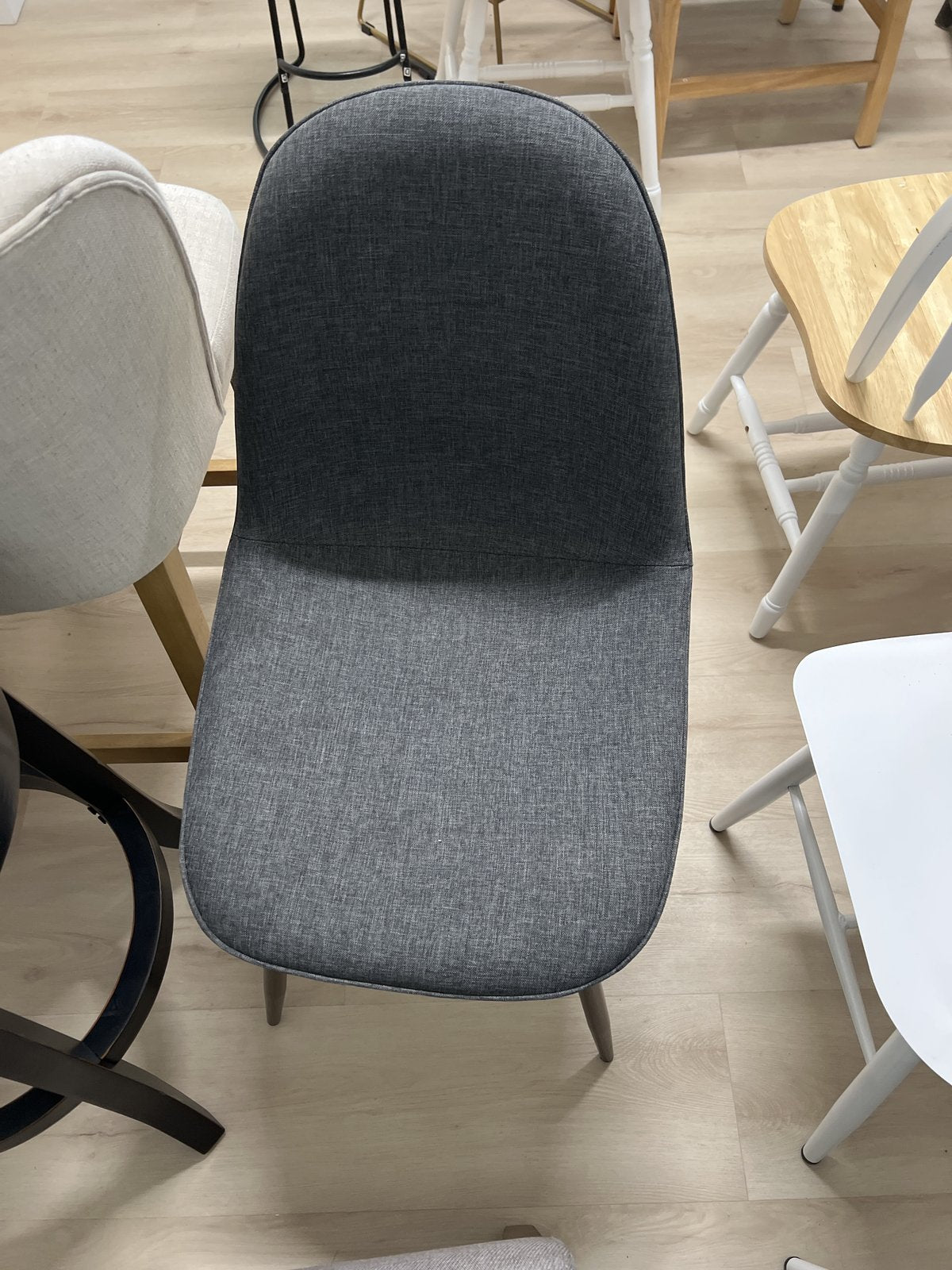 Copley Dining Chair Dark Gray - Threshold™: Upholstered, Metal Legs, Mid Century Design : Target