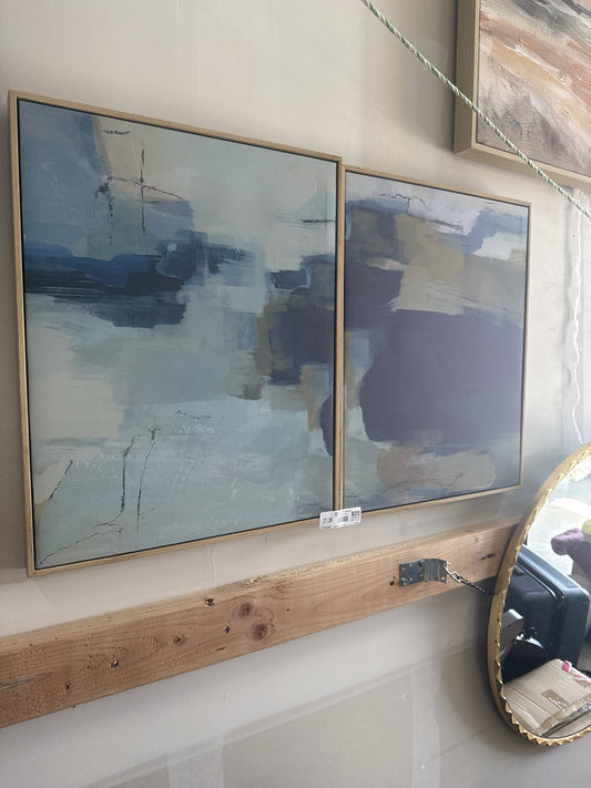 2pk 16" x 20" Abstract Pair Framed Wall Canvases - Threshold: Modern Earth Tone Decor, Polystyrene Frame