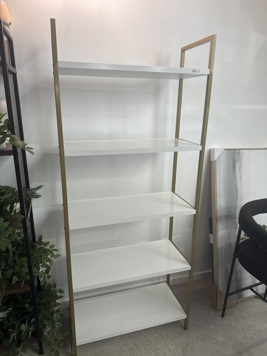 72" Loring 5 Shelf Ladder Bookshelf White - Threshold: Metal Frame, Fixed Shelves