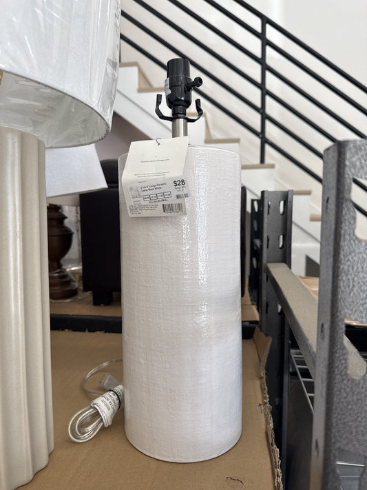 2"x6.5" Large Ceramic Lamp Base White - Threshold™: Modern Cylinder, No Assembly Required, Ul Listed : Target