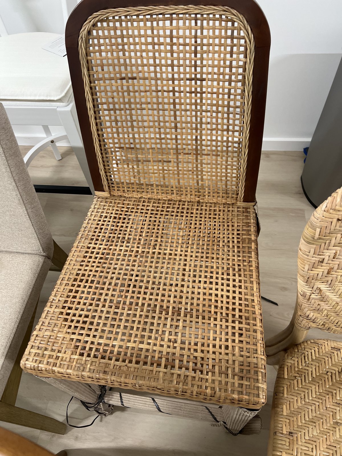 Caspia Wood And Rattan Counter Height Barstool Natural/walnut - Bali & Pari : Target