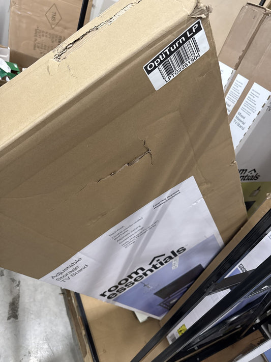 Adjustable Storage Tv Stand For Tvs Up To 50" Black Wood Grain Finish - Room Essentials™ : Target