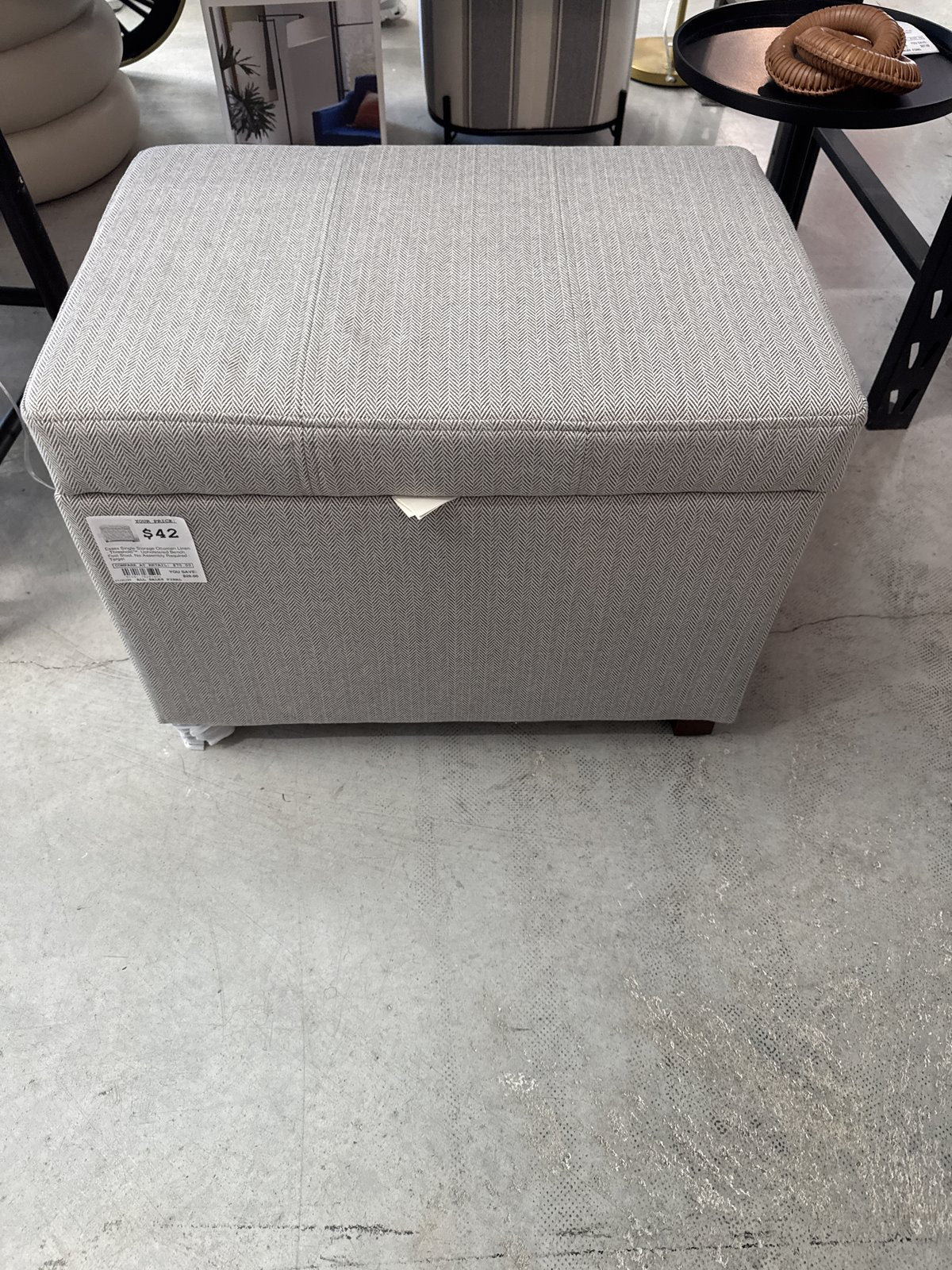 Essex Single Storage Ottoman Linen - Threshold™: Upholstered Bench, Foot Stool, No Assembly Required : Target