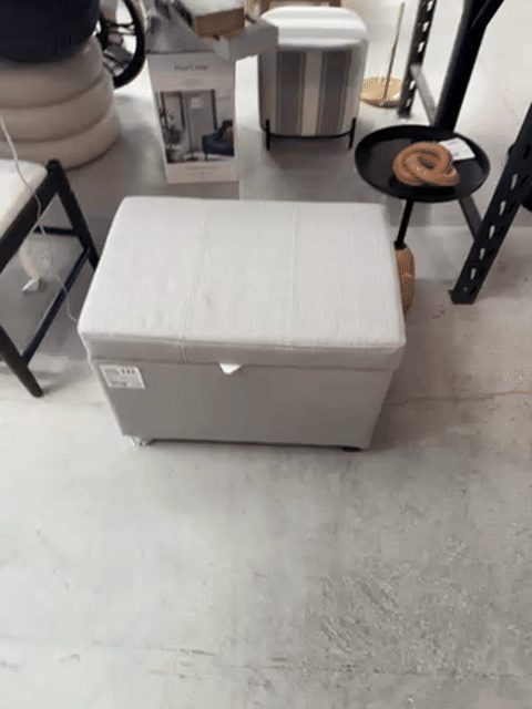 Essex Single Storage Ottoman Linen - Threshold™: Upholstered Bench, Foot Stool, No Assembly Required : Target