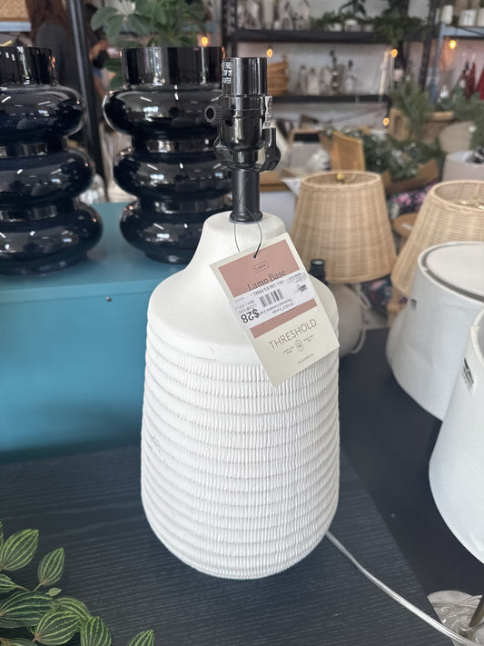 19"x8.5" Large Textured Ceramic Lamp Base White - Threshold™ : Target