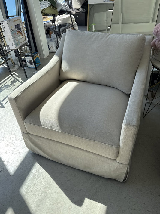 Vivian Park Upholstered Swivel Accent Chair Cream - Threshold™ Designed With Studio Mcgee: Padded Armrests, No Assembly Required : Target