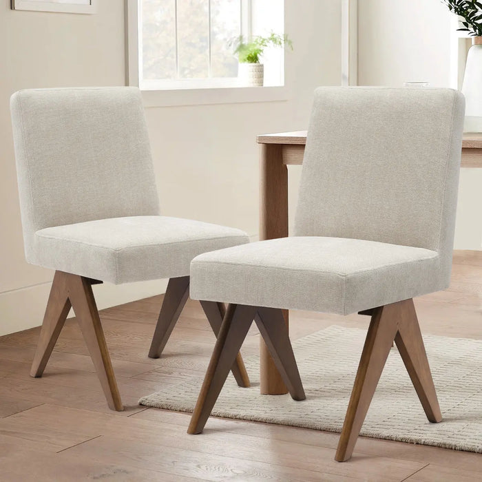Morgan Mid Century Modern Upholstered Dining Chair (Set of 2)